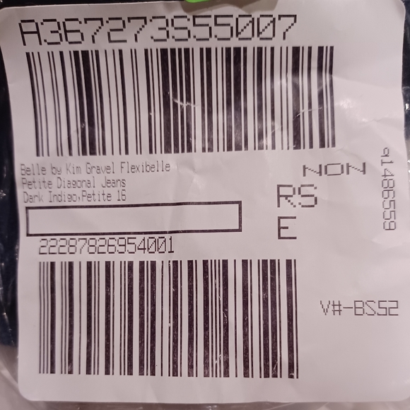 Belle by Kim Gravel Flexible Petite Diagonal Jeans Size 16P Dark Indigo - Picture 5 of 5